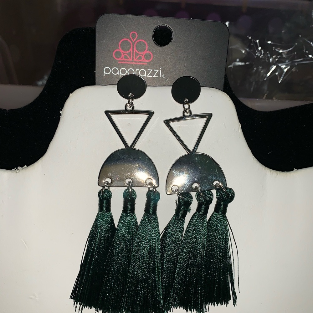 Hunter green tassels